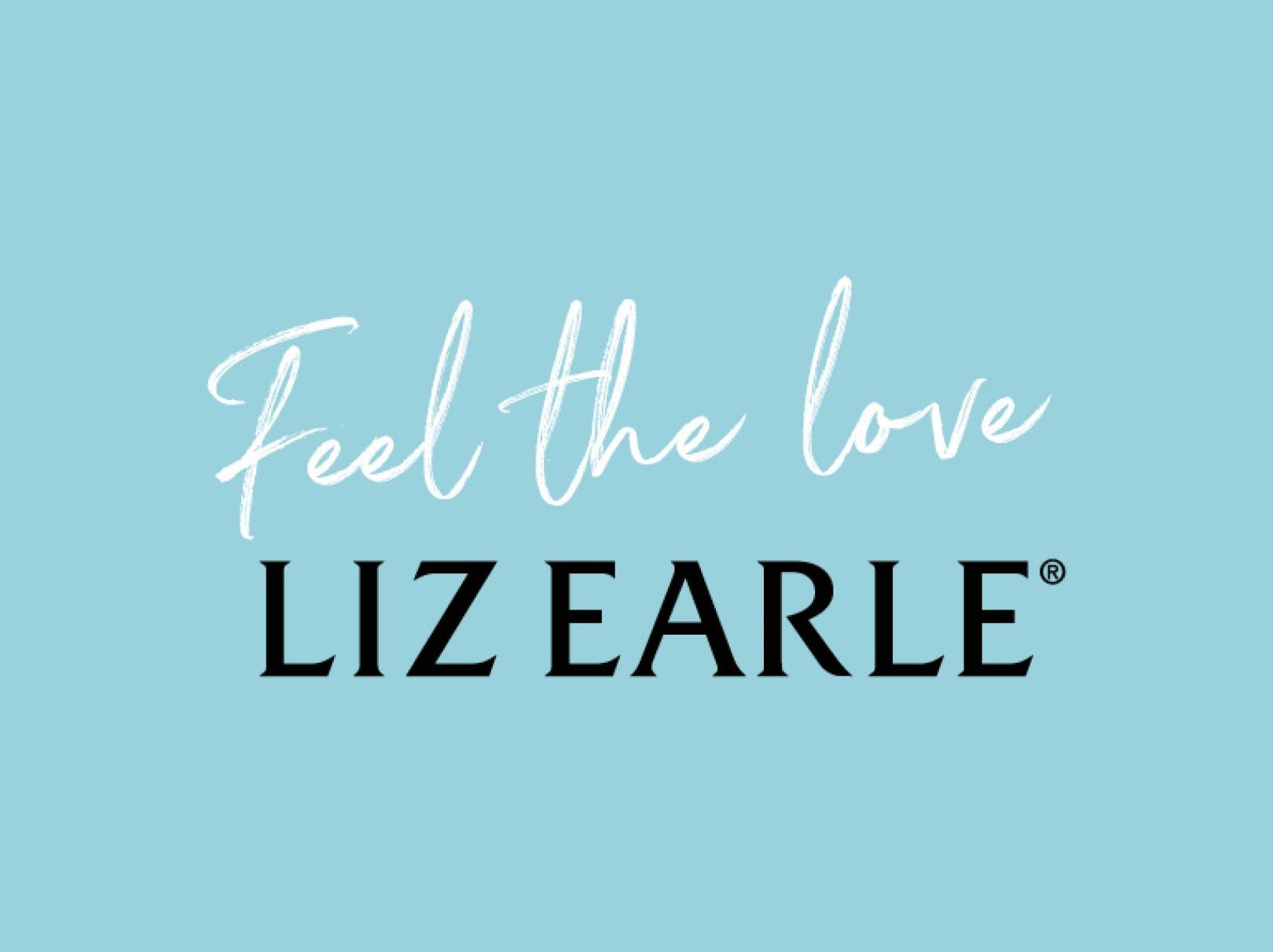 Liz Earle Logo on Blue Background