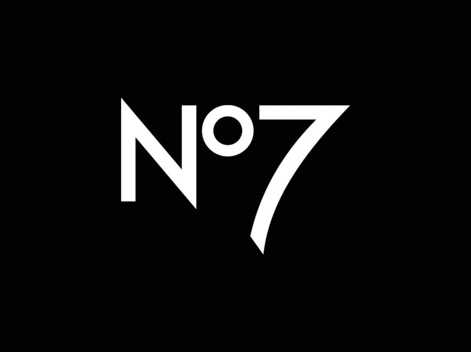 White No7 Logo on Black Background