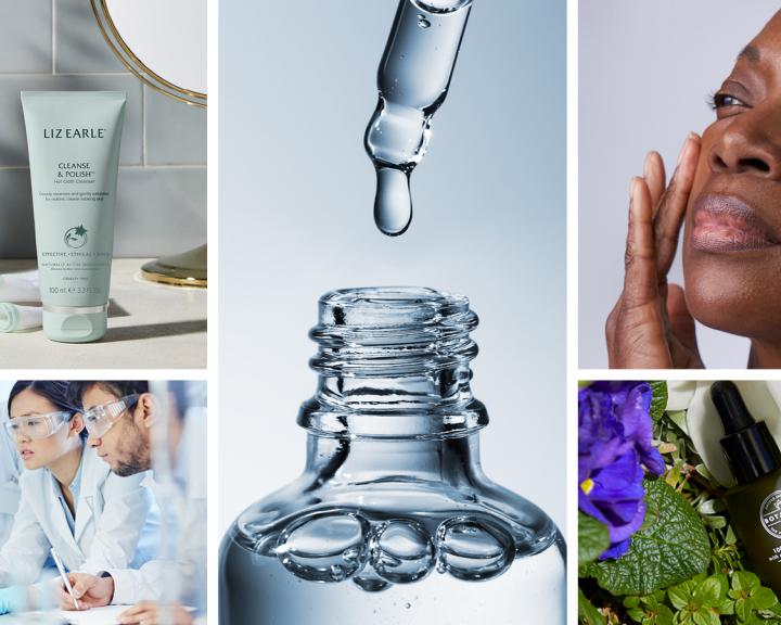 Collages of No7 beauty company products